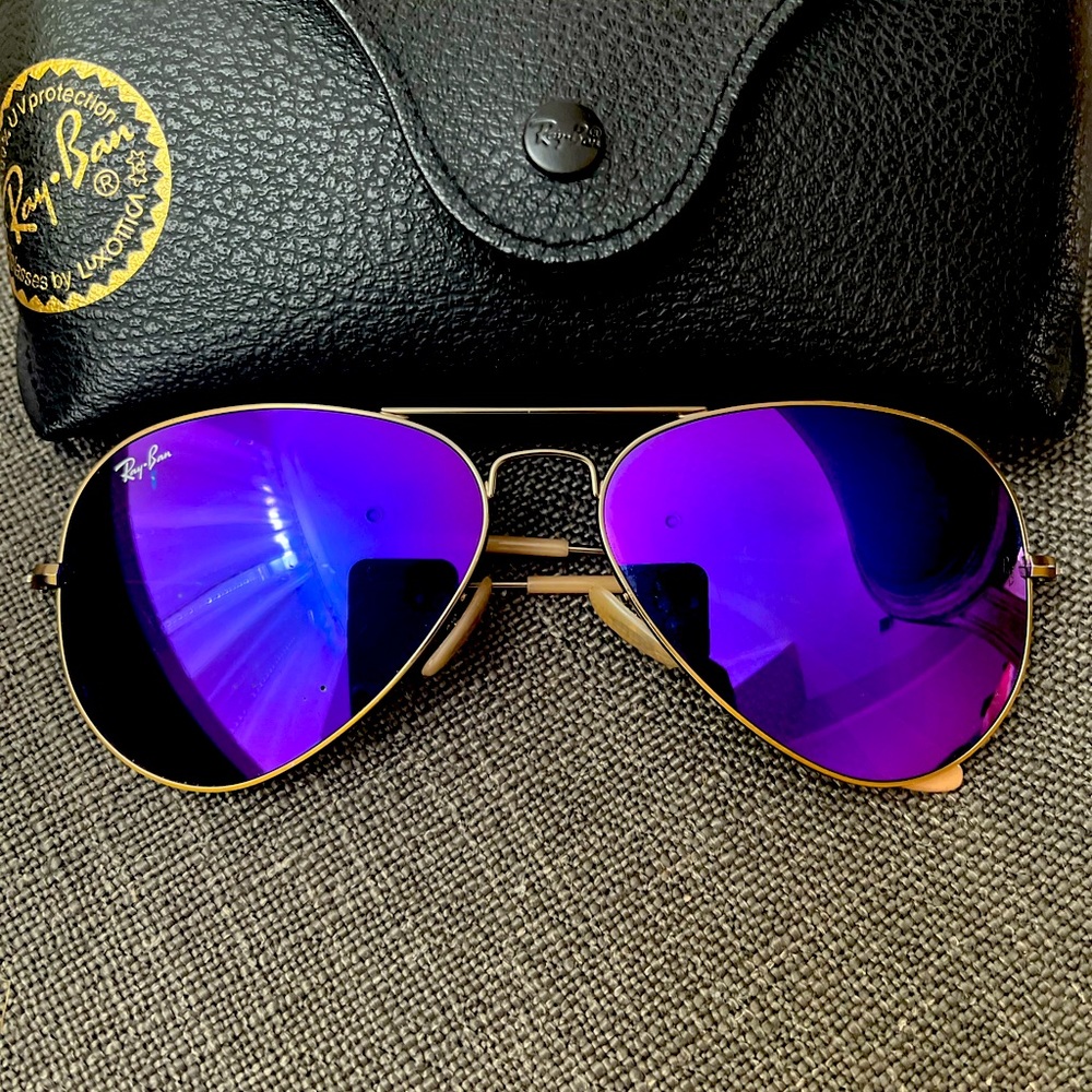 Ray-Ban aviator purple mirror RB3025